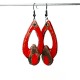 Boucles d'oreilles pandantes rouge vif