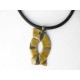 Grand collier jaune et noir raku fin et léger