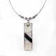 Collier rectangle chic blanc et noir