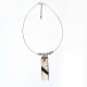 Collier rectangle chic blanc et noir