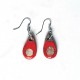 Boucles d'oreilles gouttes rouges lumineuses