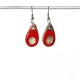 Boucles d'oreilles gouttes rouges lumineuses