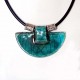 Collier ethnique bleu turquoise grand et réglable