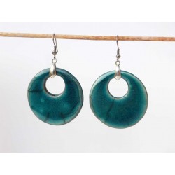 Boucles d'oreilles turquoises grandes et rondes