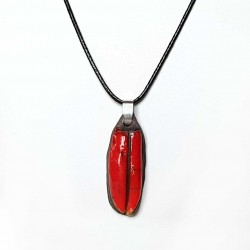 Collier scarabée rouge