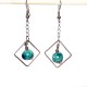 Boucles d'oreilles légères perles  turquoises