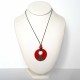 Collier rond rouge et noir réglable