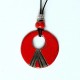 Collier rond rouge et noir réglable