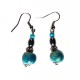 Boucles d'oreilles légères céramique  verre et hématite