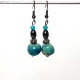 Boucles d'oreilles légères céramique  verre et hématite