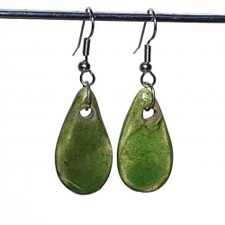 Boucles d'oreilles gouttes nature verte