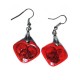 Boucles d'oreilles chatoyantes rouges et noires