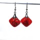 Boucles d'oreilles chatoyantes rouges et noires