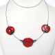 Collier trio rouge flamboyant réglable