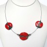 Collier trio rouge flamboyant réglable
