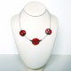 Collier trio rouge flamboyant réglable