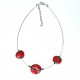 Collier trio rouge flamboyant réglable