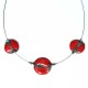 Collier trio rouge flamboyant réglable