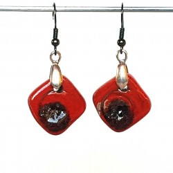 Boucles d'oreilles fantaisie rouge