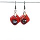 Boucles d'oreilles fantaisie rouge