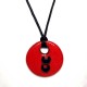 Collier rond réglable rouge et noir