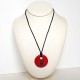 Collier rond réglable rouge et noir