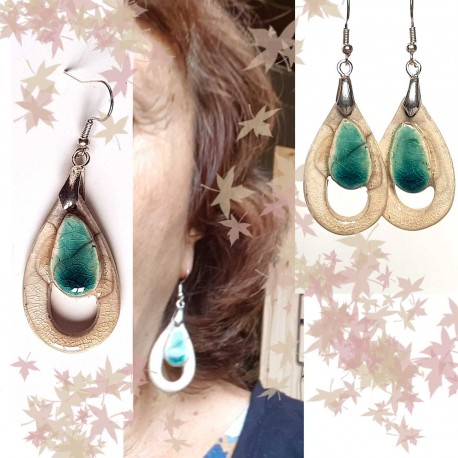 Boucles d'oreilles artisanales grandes gouttes