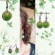 Boucles d'oreilles rondes vert gazon