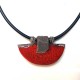 Collier ethnique chic rouge et noir