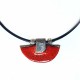 Collier ethnique chic rouge et noir