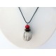 Collier nature raku blanc  et rouge