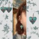 Boucles d'oreilles coeurs turquoises