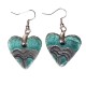 Boucles d'oreilles coeurs turquoises