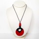 Collier rouge et noir artisanal réglable