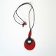 Collier rouge et noir artisanal réglable