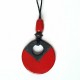 Collier rouge et noir artisanal réglable