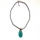 Collier goutte  turquoise en raku