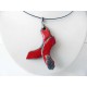 Collier fantaisie rouge vif et noir