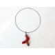 Collier fantaisie rouge vif et noir