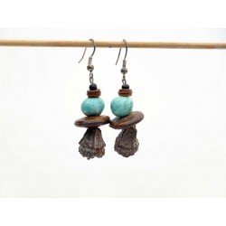 Boucles d'oreilles céramique et graines