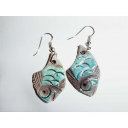 Boucles d'oreilles petits poissons turquoises