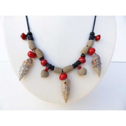 Collier rouge et noir chic et lumineux réglable