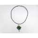 Collier chic brillant turquoise et cube hématite