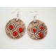 Boucles d'oreilles rondeurs aux points rouges