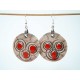 Boucles d'oreilles rondeurs aux points rouges