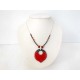 Collier rouge et noir rond et  lumineux 