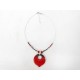 Collier rouge et noir rond et  lumineux 