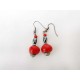 Boucles d'oreilles écarlate rouges et noires 