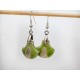 Boucles d'oreilles éventail vertes et légères 