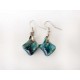 Boucles d'oreilles tortillons bleus 